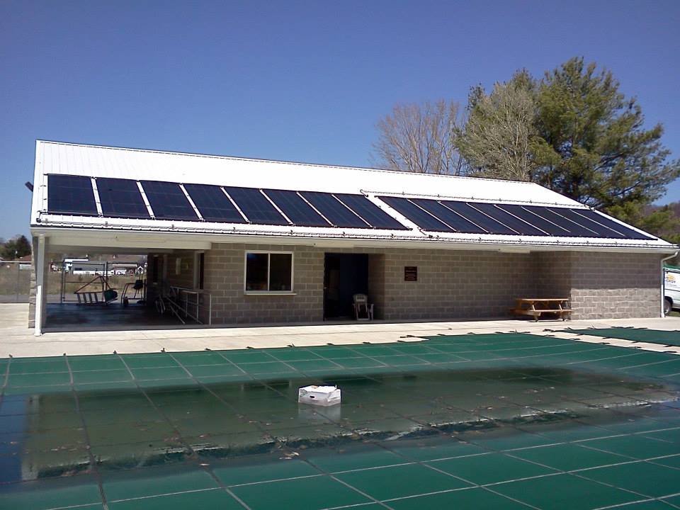 solar public pool heating system