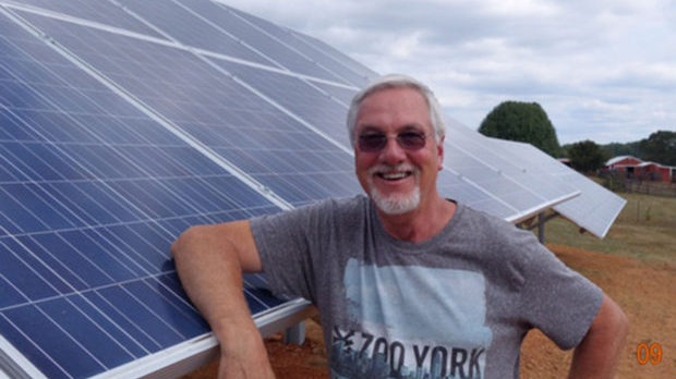 Steve Thomas and solar panels