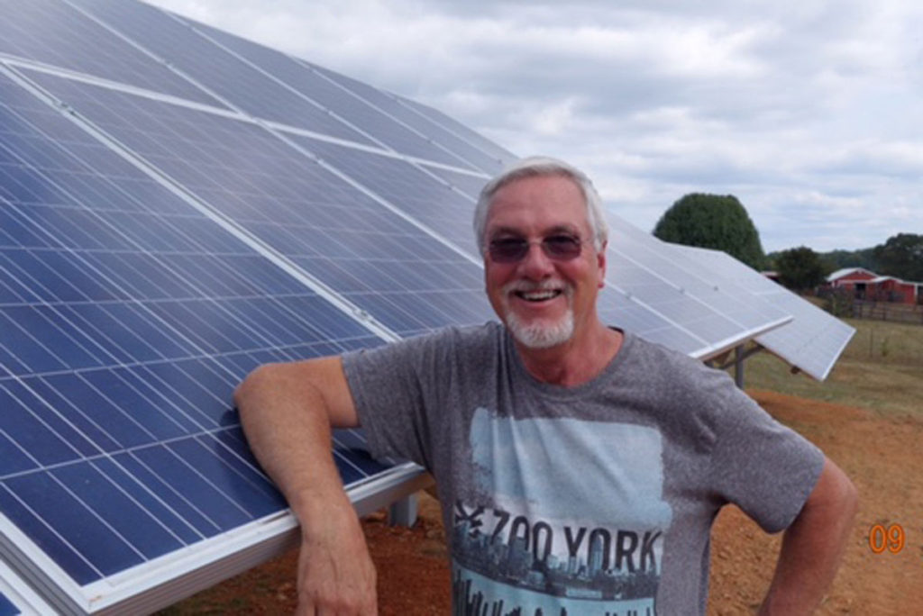 Steve Thomas and solar panels