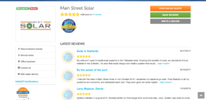 Main Street Solar on SolarReviews.com